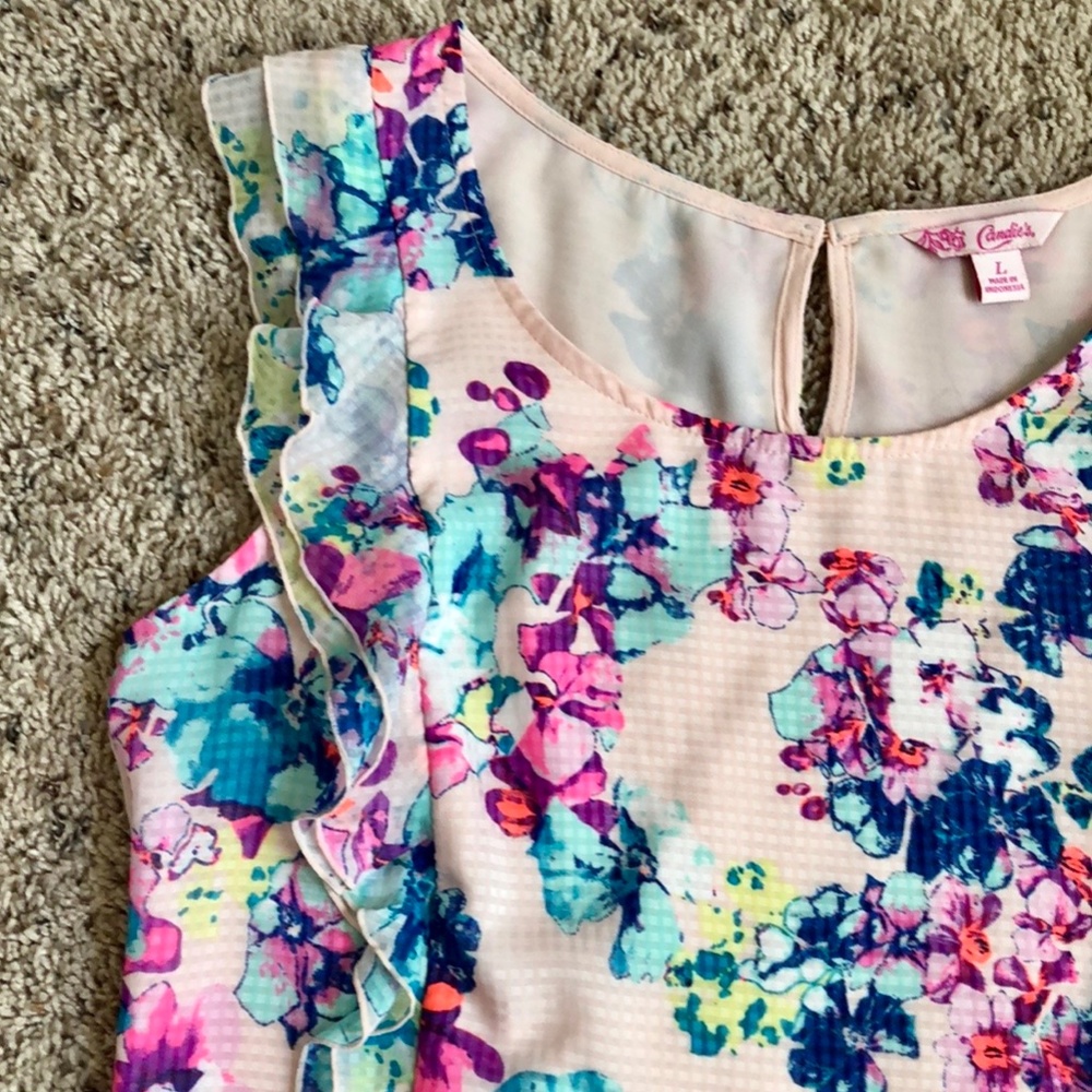 Candie’s Floral Ruffle Top - Picture 4 of 8